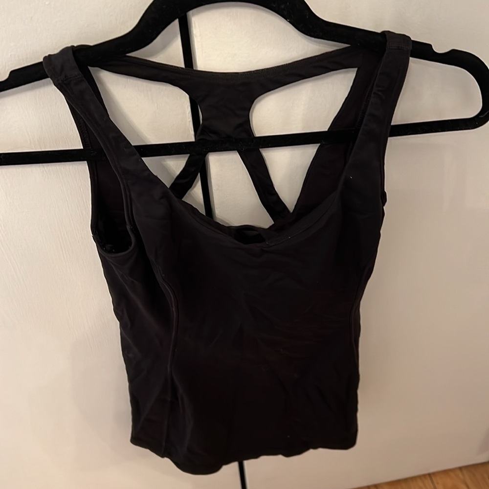 Black lululemon strappy back tank top